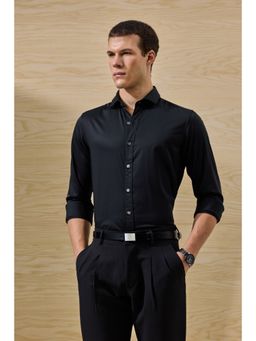 Snitch - Slim Fit Stretch Black Luxe Shirt