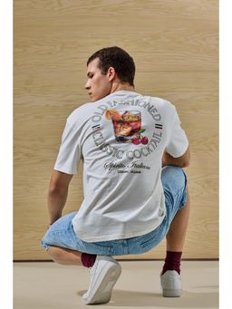 Snitch - White Printed Relaxed Fit T-Shirt