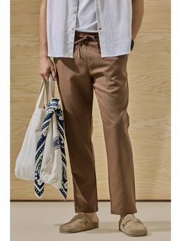 Snitch - Brown Solid Regular Casual Trouser for Men