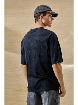 Snitch - Black Graphic Half Sleeves Oversized Casual T-shirt For Men