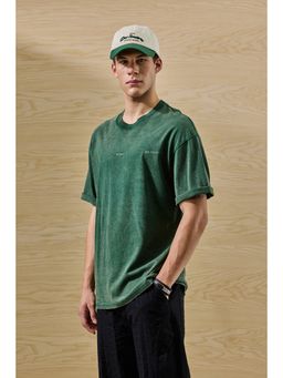 Snitch - Men Olive Cotton Oversized Fit T-Shirt