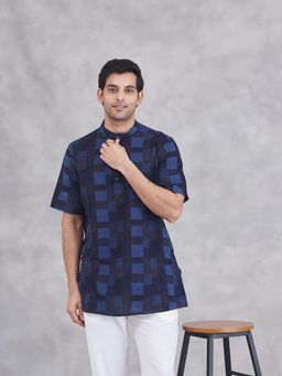Fabindia - Indigo Cotton Ajrakh Printed Short Kurta