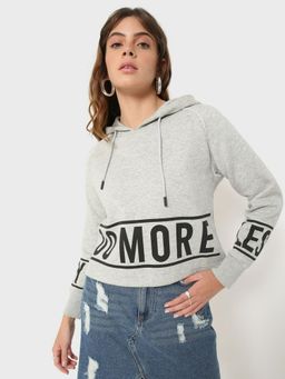 Bewakoof - Women's Grey Do More Typography Hoodies