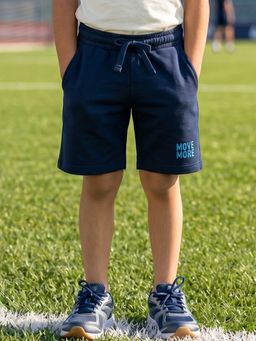Campana - Boys Navy Blue Cotton Printed Shorts