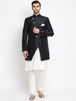 Vastramay - Men Black Viscose Ethnic Combo (Set of 3)