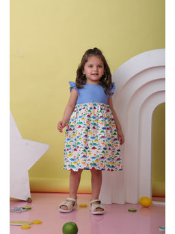 Beebay - Multi-Color Dino Print Mix N Match Dress