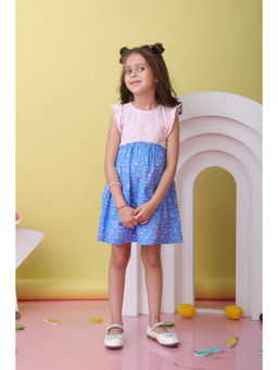 Beebay - Multi-Color Mix-Media Nautical Print Dress