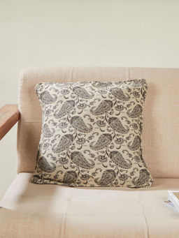 Fabindia - Grey Cotton Jaisalmer Woven Cushion Cover (16 x 16 inches)