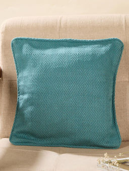 Fabindia - Teal Cotton Woven Cushion Cover (12 x 12 inches)