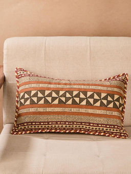Fabindia - Multi-Color Cotton Karwan Printed Cushion Cover (12 x 18 inches)