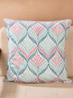 Fabindia - Multi-Color Cotton Palampur Printed Cushion Cover (18 x 18 inches)