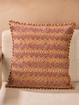 Fabindia - Rust Cotton Karwan Printed Cushion Cover (18 x 18 inches)
