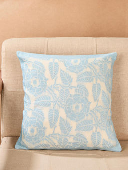 Fabindia - Blue Cotton Ambar Cutwork Cushion Cover (16 x 16 inches)