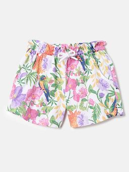 United Colors of Benetton - Regular Fit Floral Mid Rise Shorts Multi-Color