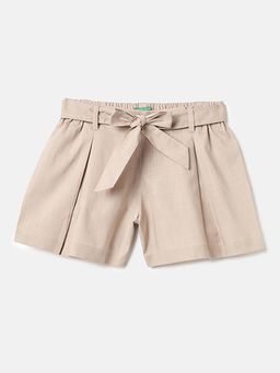 United Colors of Benetton - Regular Fit Mid Rise Shorts Beige