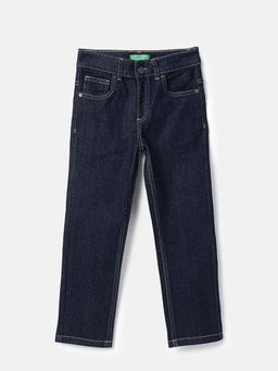 United Colors of Benetton - Straight Fit Solid Mid Rise Jeans Blue