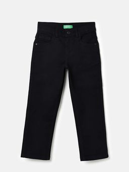 United Colors of Benetton - Straight Fit Solid Mid Rise Jeans Black