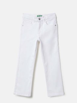 United Colors of Benetton - Straight Fit Solid Mid Rise Jeans White