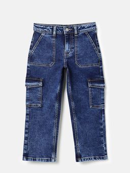 United Colors of Benetton - Straight Fit Solid Mid Rise Jeans Blue