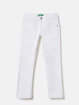 United Colors of Benetton - Slim Fit Solid Mid Rise Jeans White