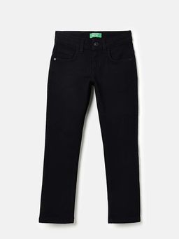 United Colors of Benetton - Slim Fit Solid Mid Rise Jeans Black