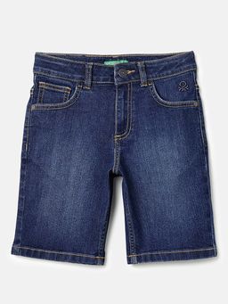United Colors of Benetton - Regular Fit Mid Rise Shorts Blue