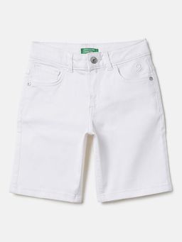 United Colors of Benetton - Regular Fit Mid Rise Shorts White