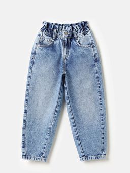 United Colors of Benetton - Solid Paperbag Fit Denim Jeans Blue