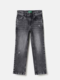 United Colors of Benetton - Straight Fit Solid Mid Rise Jeans Grey