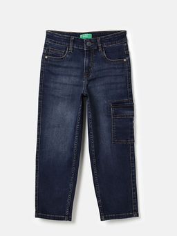 United Colors of Benetton - Loose Fit Solid Mid Rise Jeans Blue
