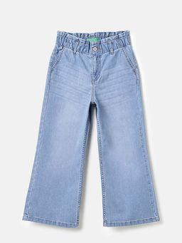 United Colors of Benetton - Paperbag Fit Solid High Rise Jeans Blue