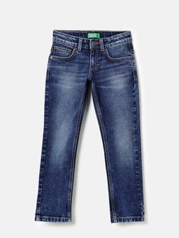 United Colors of Benetton - Slim Fit Solid Mid Rise Jeans Blue