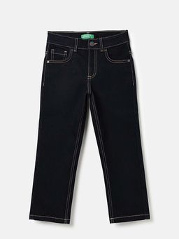 United Colors of Benetton - Straight Fit Solid Mid Rise Jeans Black