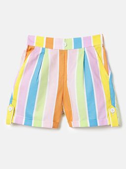 United Colors of Benetton - Regular Fit Stripe Mid Rise Shorts Multi-Color
