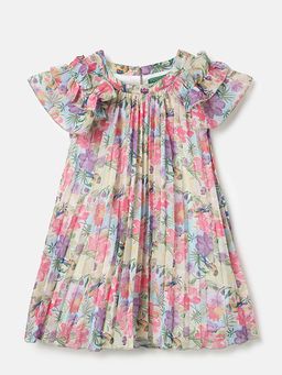 United Colors of Benetton - Regular Fit Round Neck Floral Dress Multi-Color