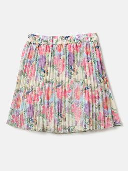 United Colors of Benetton - Regular Fit Floral Mid Rise Skirt Multi-Color