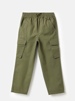 United Colors of Benetton - Solid Regular Fit Ribston Cargo Pocket Pants Green