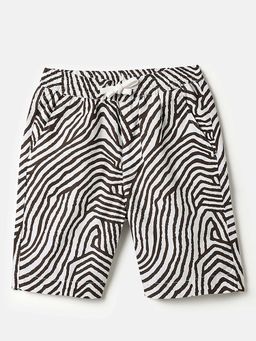 United Colors of Benetton - Printed Regular Fit Earthy Shorts White