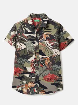 United Colors of Benetton - Regular Fit Regular Collar Printed Shirt Multi-Color