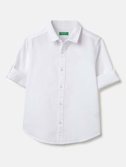 United Colors of Benetton - Regular Fit Regular Collar Solid Shirt White