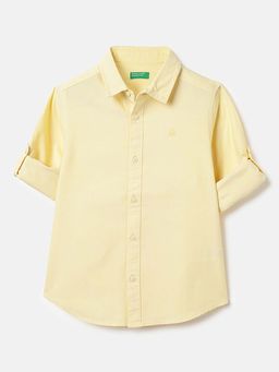 United Colors of Benetton - Regular Fit Regular Collar Solid Shirt Yellow
