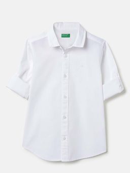 United Colors of Benetton - Regular Fit Regular Collar Solid Shirt White