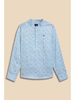 Allen Solly - Boys Light Blue Print Casual Shirt