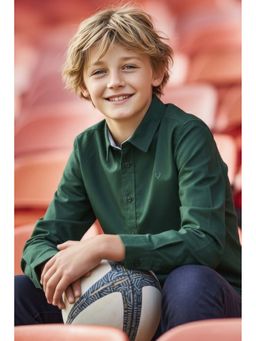 Allen Solly - Boys Green Solid Casual Shirt