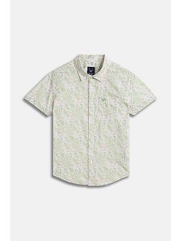 Allen Solly - Boys Green Print Casual Shirt