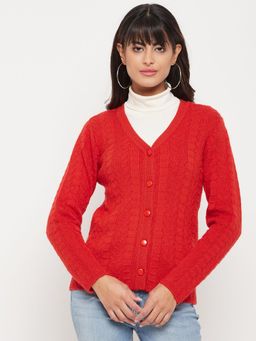 Madame - Self Design Rust Cardigan
