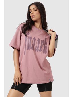 FUAARK - Blurred Oversized Gym and Workout Dusk Pink T-Shirt for Women