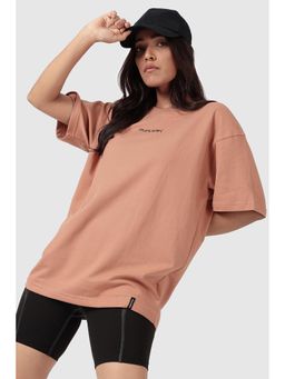 FUAARK - Element Oversized Gym and Workout Peach T-Shirt for Women