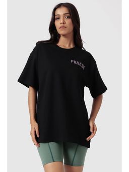 FUAARK - Rage Oversized Gym and Workout Black T-Shirt for Women