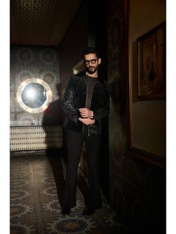 CONTRAST BY PARTH - Solstice Black Bomber Jacket and Trousers